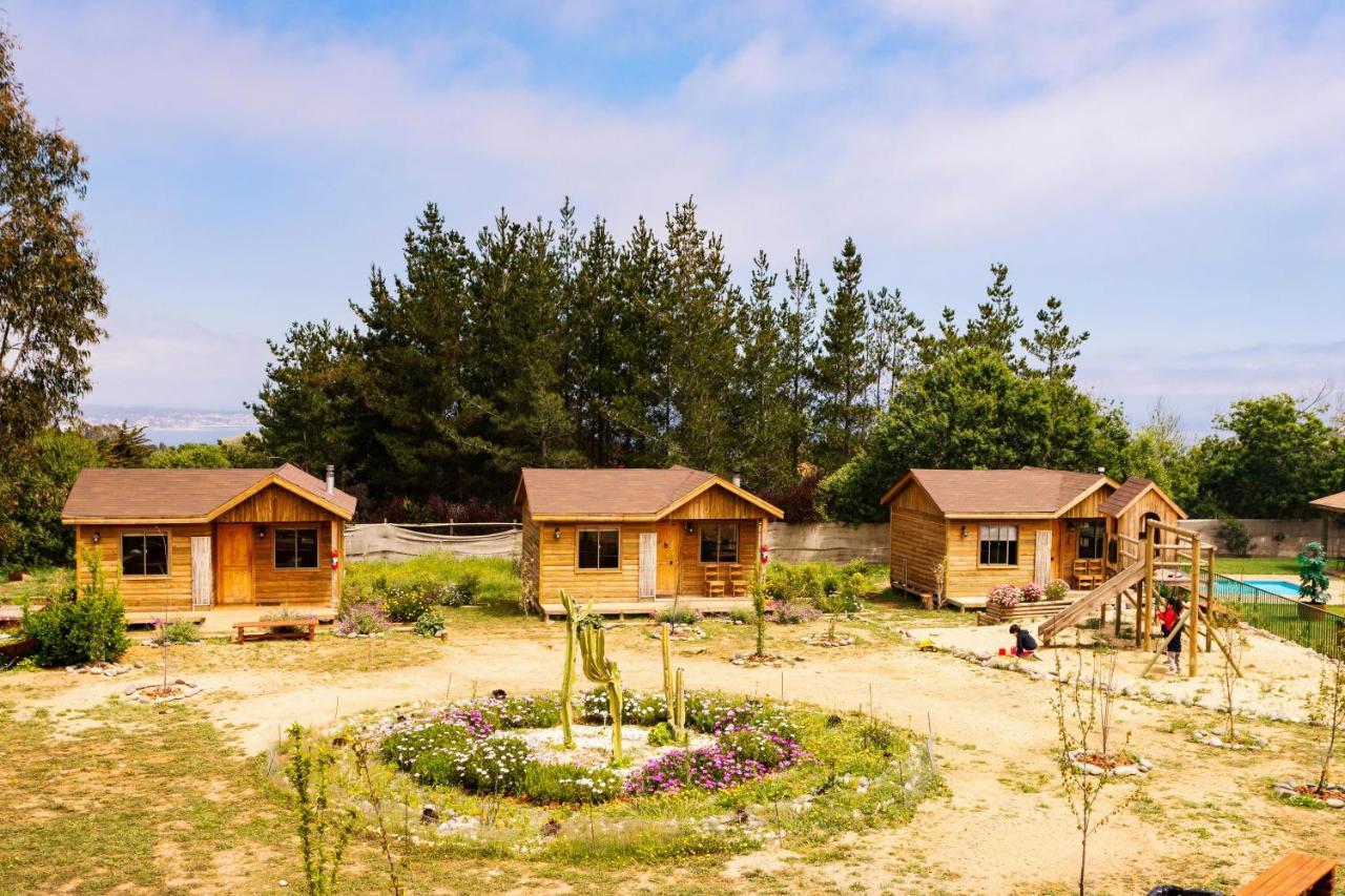 Cabana En Tunquen Con Parrilla, Fogon, Piscina Y Bosque Bagian luar foto