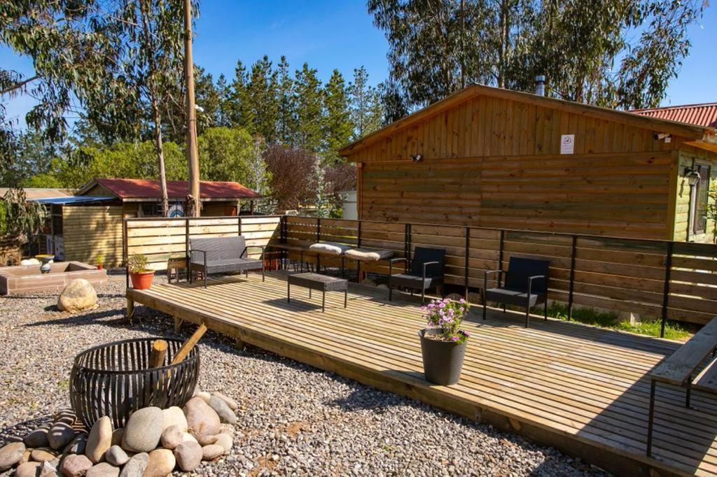 Cabana En Tunquen Con Parrilla, Fogon, Piscina Y Bosque Bagian luar foto