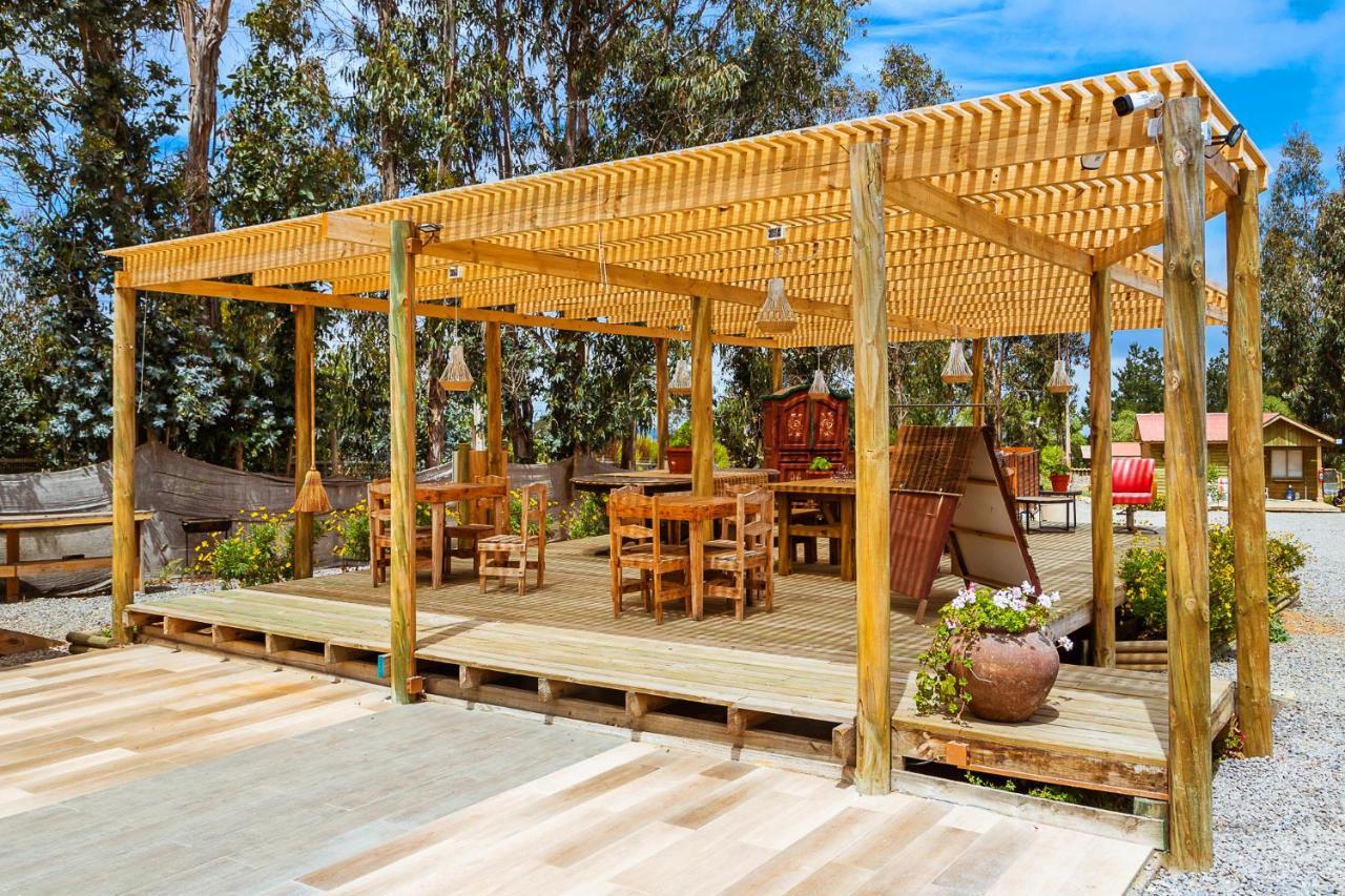 Cabana En Tunquen Con Parrilla, Fogon, Piscina Y Bosque Bagian luar foto
